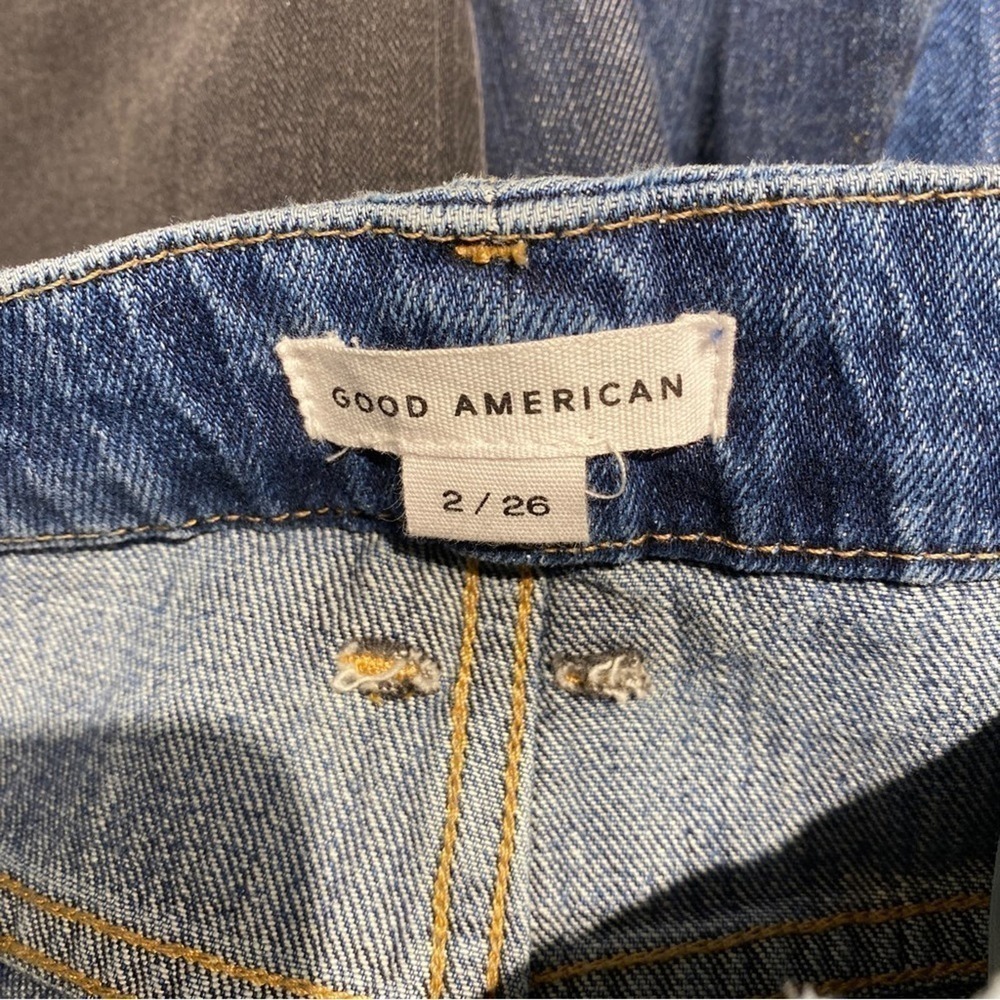 good american split hem button fly straight leg j… - image 6